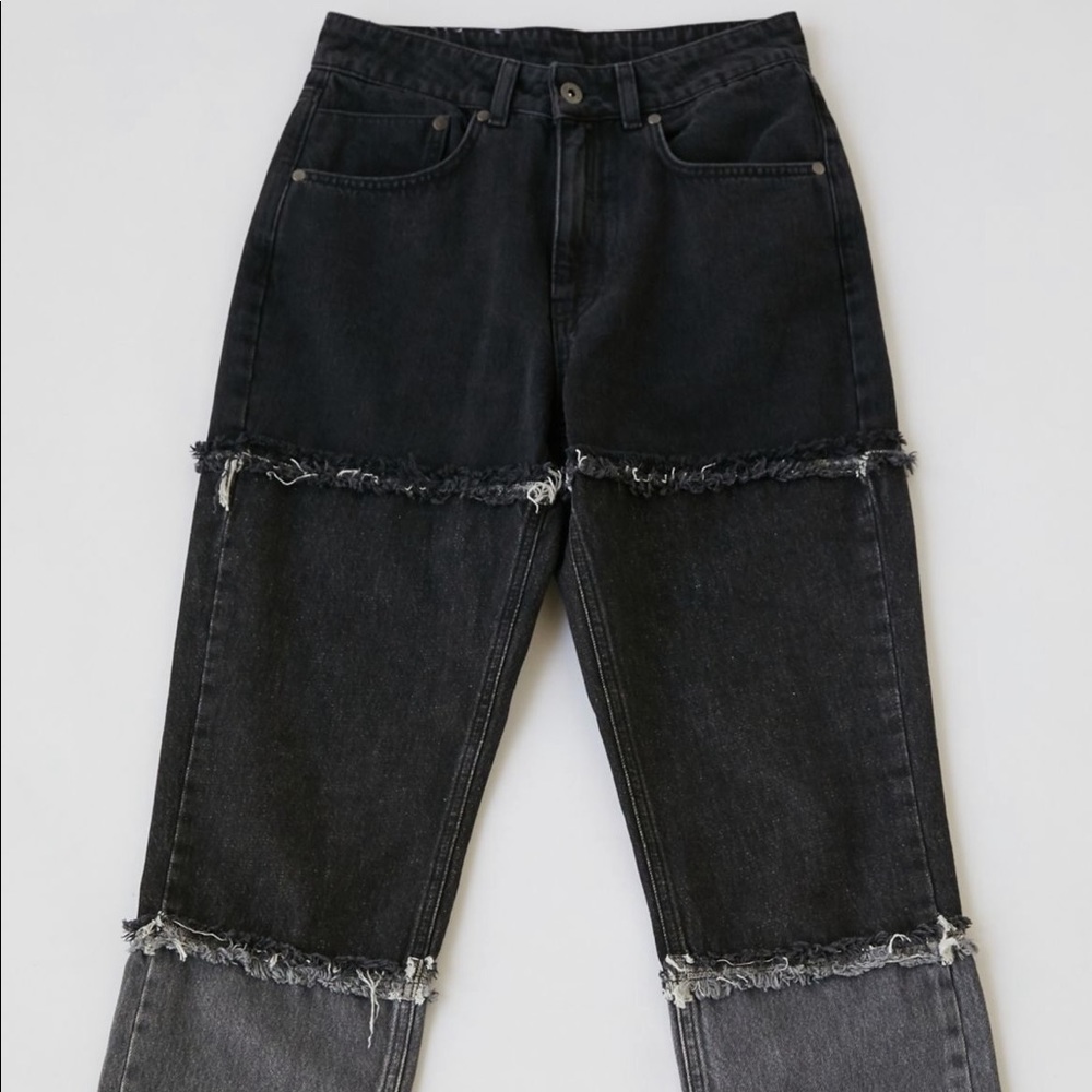 ragged priest three panel black jeans
